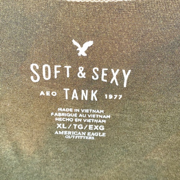 AMERICAN EAGLE OUTF. RAYON OLIVE TANK SZ XL - Picture 7 of 11